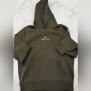 Polo Ralph Lauren Men Logo Double-Knit Brown Hoodie. Size Medium